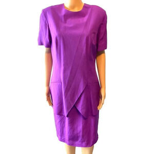 Vintage Y.LE.V 100% Silk Knee Length Dress Women Size 10